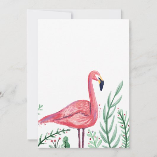 Uitnodiging Flamingo BIRTHDAY-partij (Achterkant)