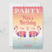 Uitnodiging Flamingo Zonsondergang, Aangepaste Uit (Voorkant)