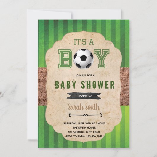 Uitnodiging football baby shower (Voorkant)