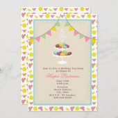 Uitnodiging Franse Macarons Birthday (Voorkant / Achterkant)