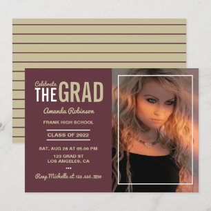 Uitnodiging Garnet and Gold Graduation Party