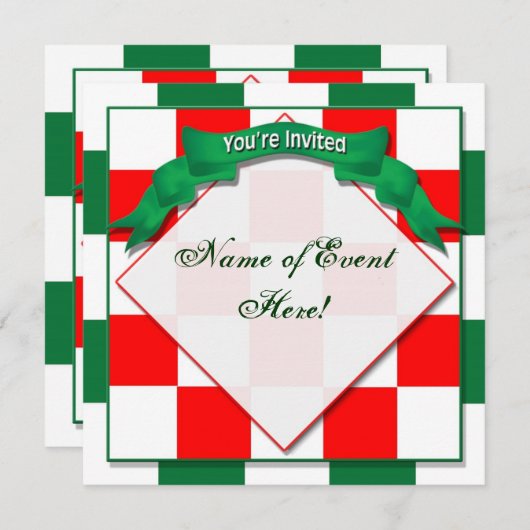 Uitnodiging - - Gecontroleerd rood/groen (Voorkant / Achterkant)