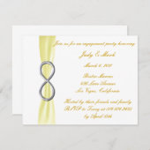 Uitnodiging Gele Infinity Engagement Party (Voorkant / Achterkant)