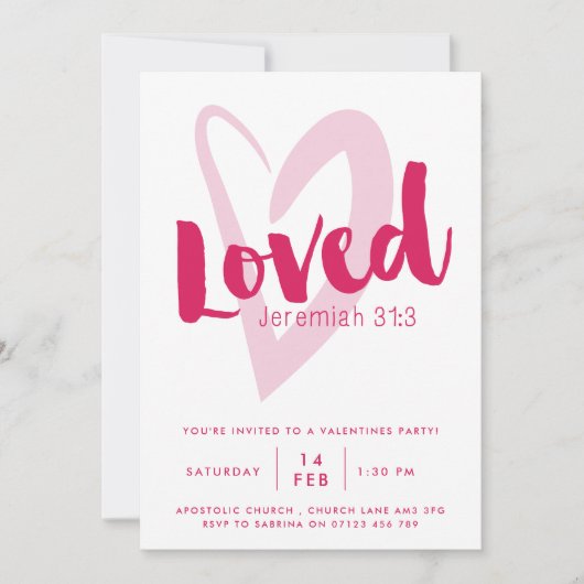 Uitnodiging Geliefd Valentijnsfeest (Voorkant)