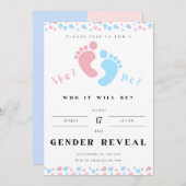 Uitnodiging geslacht onthulling, jongen of meisje, (Voorkant / Achterkant)