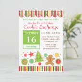 Uitnodiging Gingerbread Holiday Cookie Exchange (Staand voorkant)
