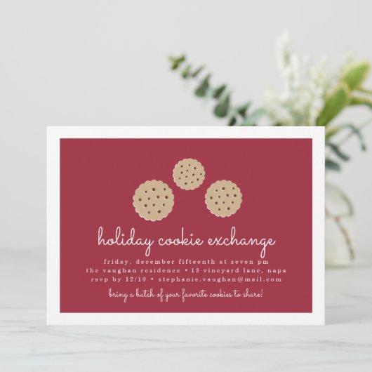 Uitnodiging Gingersnap Holiday Cookie Exchange (Staand voorkant)