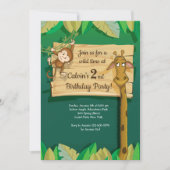 Uitnodiging Giraffe en vriend (Voorkant)