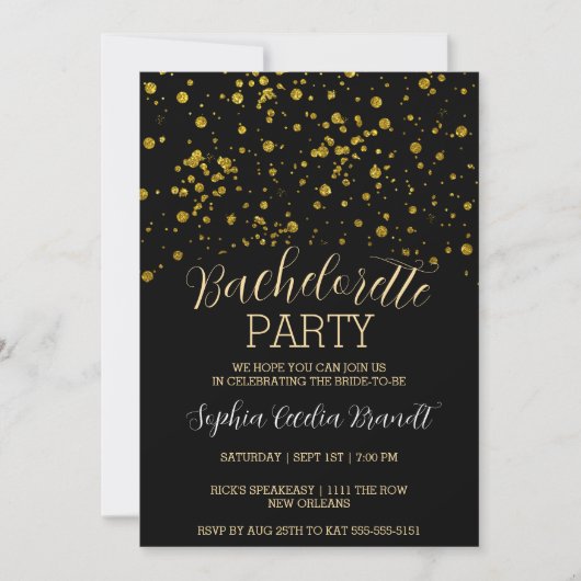 Uitnodiging Glitter Splash Party (Voorkant)