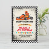 Uitnodiging go kart feest (Staand voorkant)