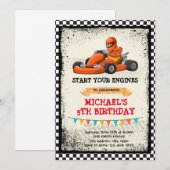 Uitnodiging go kart feest (Voorkant / Achterkant)