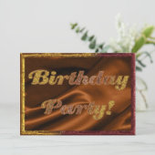 Uitnodiging Golden Birthday Party (Staand voorkant)