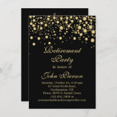 Uitnodiging Golden confetti Retirement Party (Voorkant / Achterkant)