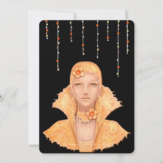 Uitnodiging Golden Retro Woman van de Dag van het (Achterkant)