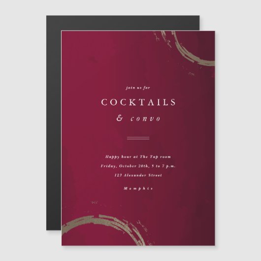 Uitnodiging Golden Rings Cocktail Party (Voorkant / Achterkant)