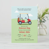 Uitnodiging Golf Cart en Course Retirement Party (Staand voorkant)