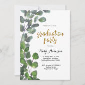 Uitnodiging graduatiepartij voor Eucalyptus (Voorkant)