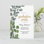 Uitnodiging graduatiepartij voor Eucalyptus (Staand voorkant)