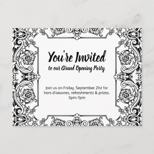 Uitnodiging Grand Opening Party (Voorkant)