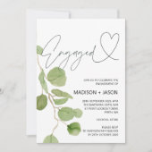 Uitnodiging Groene Eucalyptus Engagement Party (Voorkant)