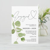 Uitnodiging Groene Eucalyptus Engagement Party (Staand voorkant)