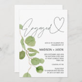 Uitnodiging Groene Eucalyptus Engagement Party (Voorkant / Achterkant)