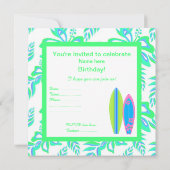 UITNODIGING GROENE WIPEPARTY surfplank (Achterkant)