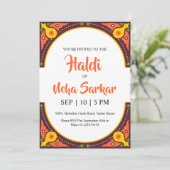 uitnodiging haldi ceremonie (Staand voorkant)