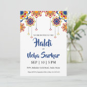 uitnodiging haldi ceremonie (Staand voorkant)