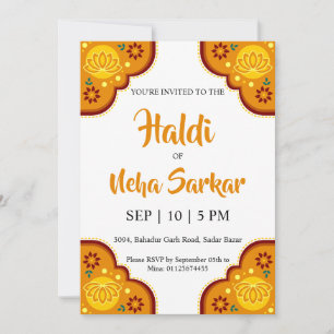 uitnodiging haldi ceremonie