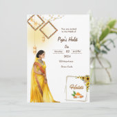 Uitnodiging haldi ceremonie (Staand voorkant)