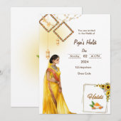 Uitnodiging haldi ceremonie (Voorkant / Achterkant)