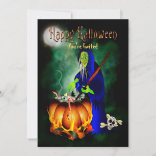 Uitnodiging Halloween Party Haggard Witch Brewing