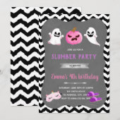 Uitnodiging Halloween slaapfeest (Voorkant / Achterkant)