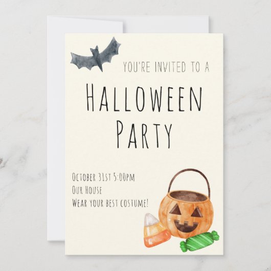 Uitnodiging Halloweenfeest  (Voorkant)