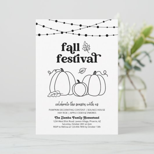 Uitnodiging Herfstfestival (Staand voorkant)