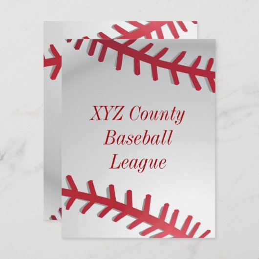 Uitnodiging honkbal (Voorkant / Achterkant)