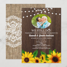 Uitnodiging huwelijksverjaardag Zonnebloem foto