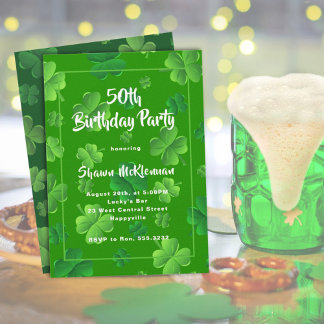 Uitnodiging Ierse Birthday Adult Party