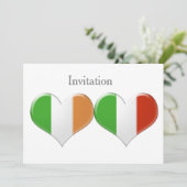 Uitnodiging Ierse en Italiaanse hartvlaggen (Staand voorkant)