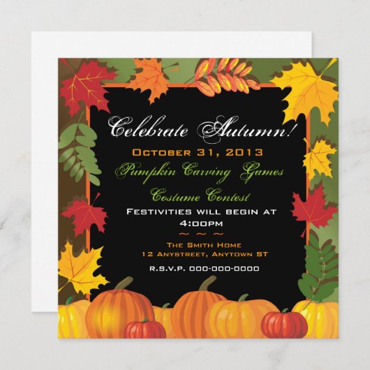 Uitnodiging in het najaar vieren (Voorkant / Achterkant)