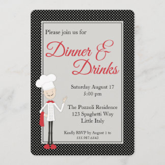 Uitnodiging Italiaanse Chef Dinner and Drink Party