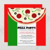 Uitnodiging Italiaanse Pizza Party (Voorkant / Achterkant)