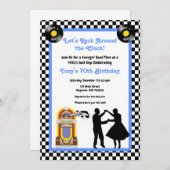 Uitnodiging jaren 50, Sock Hop, Rock and Roll, 50s (Voorkant / Achterkant)