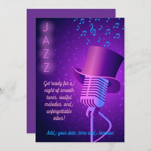 Uitnodiging Jazz Night (Voorkant / Achterkant)
