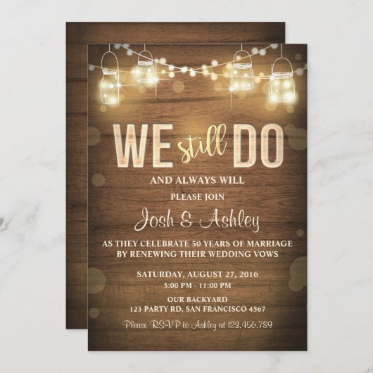 Uitnodiging jubileum Rustoord Rustieke Huwelijksbe (Voorkant / Achterkant)