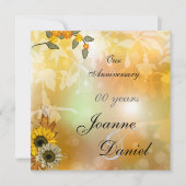 Uitnodiging jubileum zonnebloemen herfstbloemen 2 (Voorkant)