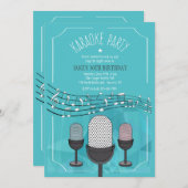 Uitnodiging Karaoke Party (Voorkant / Achterkant)