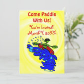 Uitnodiging Kayak Paddle Fun Party (Staand voorkant)