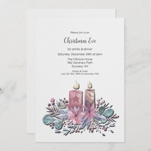 Uitnodiging kerstavond (Voorkant / Achterkant)